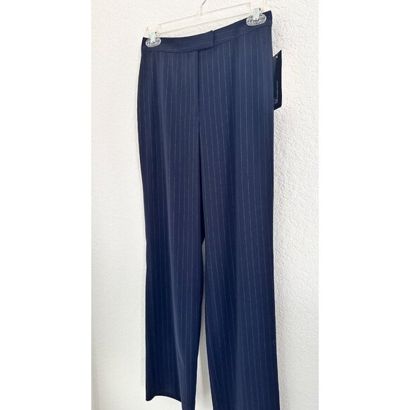NWT Jones New York Petite City Lights Pants‎ Sz. 2P Navy Pinstripe Office READ - Picture 2 of 10